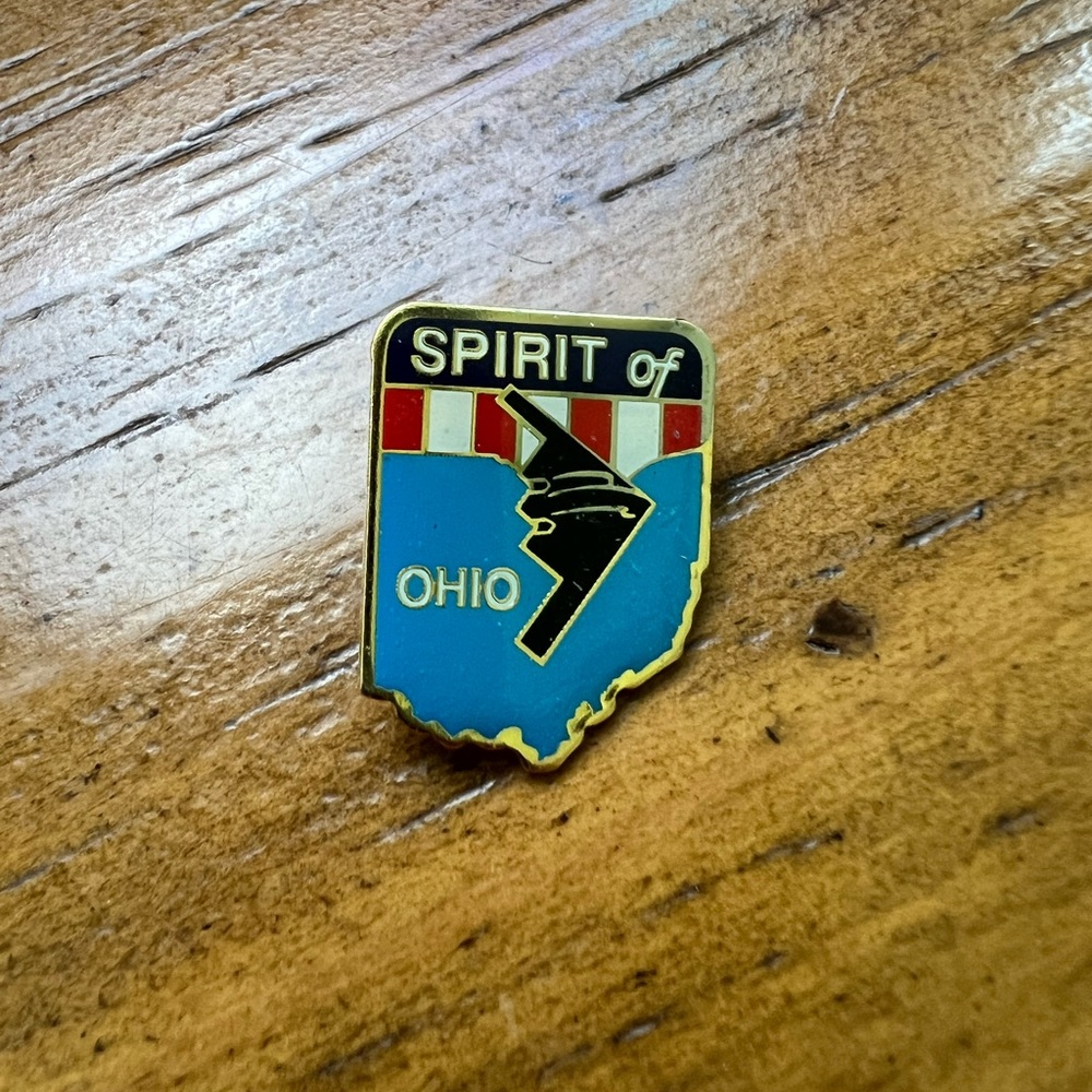 Spirit of Ohio B-2 Stealth Bomber Lapel Hat US Air Force Enamel Pin